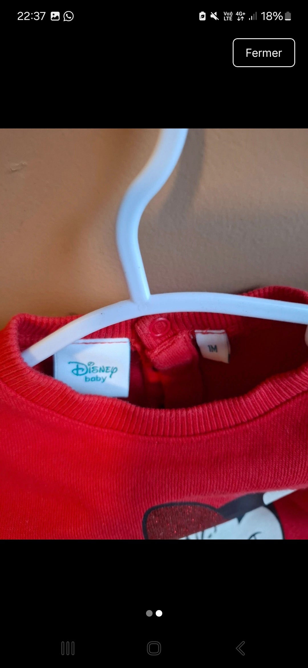 Pull minnie taille 1 mois